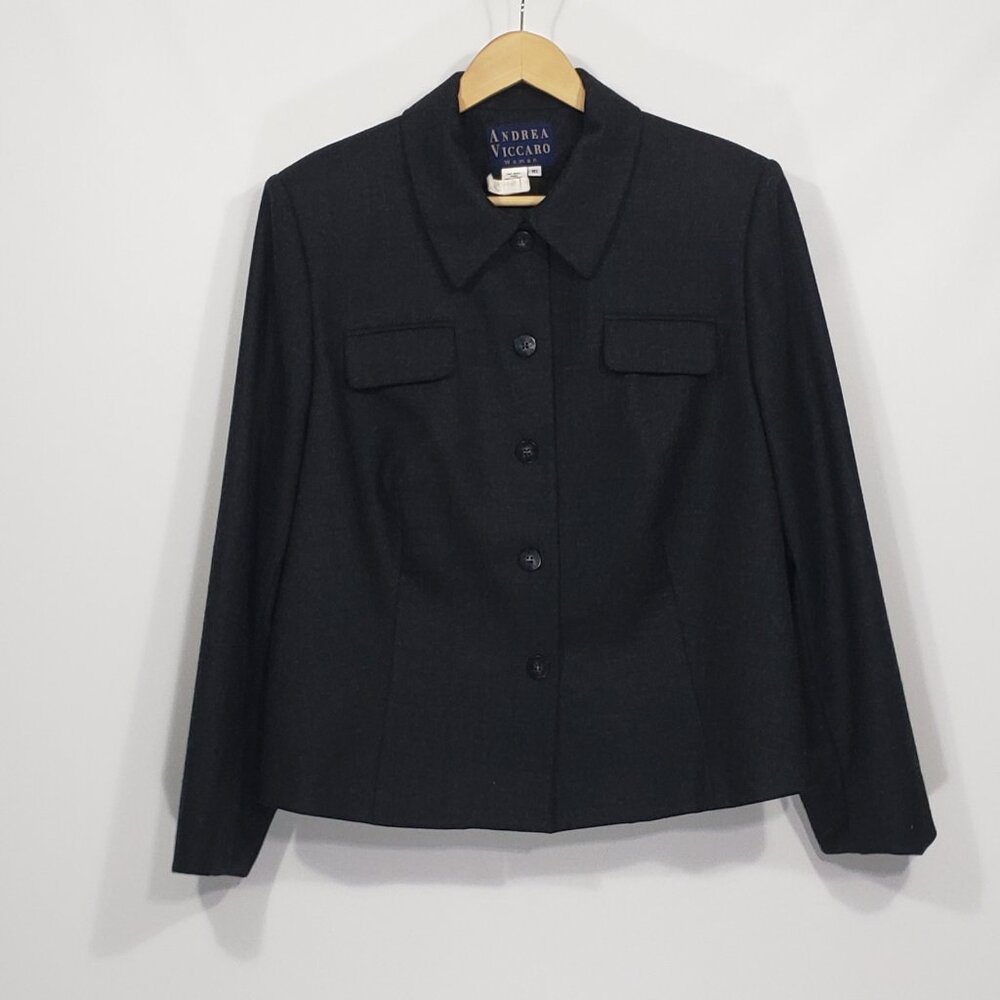 Andrea Viccaro  Black Wool Jacket  Women's 16
